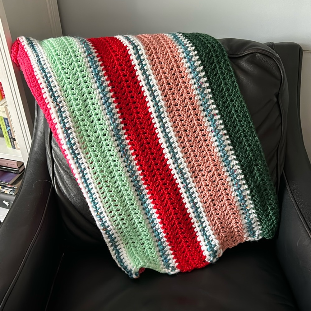 Handmade crochet lap blanket